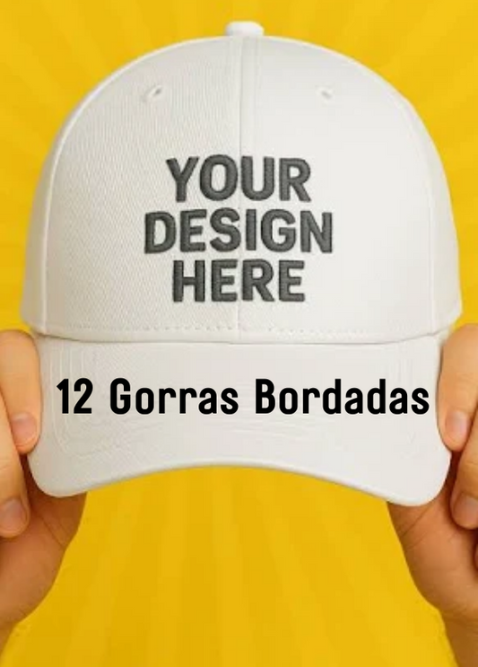 12 Gorras Personalizadas Bordadas