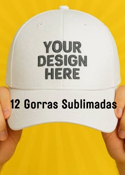 12 Gorras Personalizadas Sublimadas
